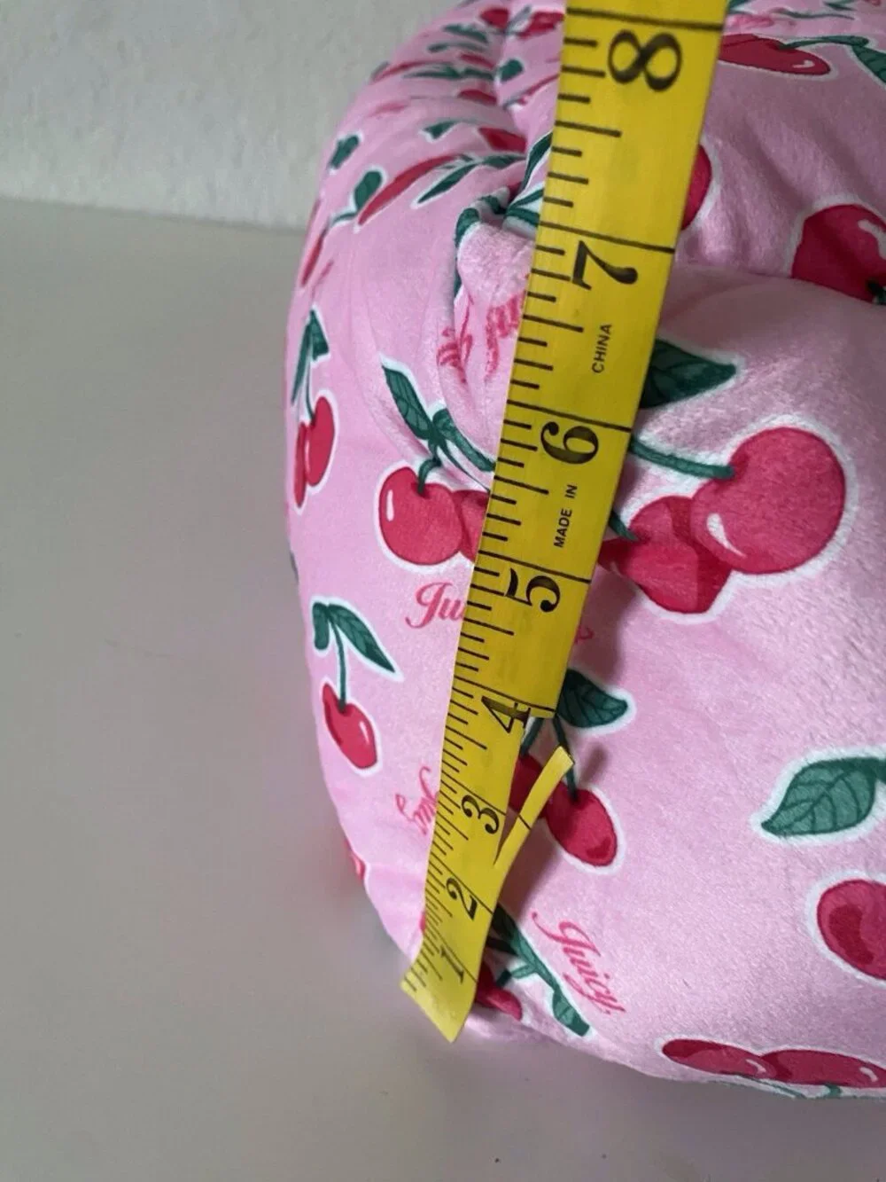 Juicy Couture Velour Cuddler Dog Pet Bed Cherries Cherry Pink 24” X 14” X 8” NEW